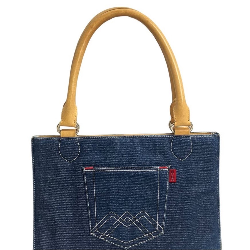 BCBGMaxAzria Blue and Tan Shoulder Bag